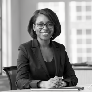 a woman sitting at a desk